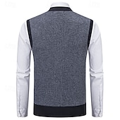 preiswerte Herren Strickjacke-Herren Pullover Pullunder Kleid Pullover Strickjacke Strickpullover Gerippt Stricken Normale Oberteile Gestrickt Gerippt Geometrisch V Ausschnitt Mode Schals Geschäft Lässig Bekleidung Herbst Winter