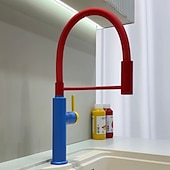 abordables Robinets de cuisine-Robinet de cuisine - Poignée unique à un trou Électroplaqué / Finitions peintes Extractible / Rétractable / Bec Standard / Arc haut / haut Ensemble central Moderne Contemporain Kitchen Taps