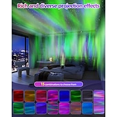 economico luci del proiettore della galassia stella-proiettore aurora boreale 15 combinazioni proiettore galassia 60 effetti luce proiettore stella per camera da letto luce notturna con telecomando altoparlante bluetooth timer