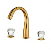 abordables Robinets de lavabo-Robinet de lavabo - Classique / Séparé Électroplaqué Diffusion large Deux poignées trois trousBath Taps