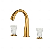 economico Rubinetti per lavandino bagno-Rubinetto per lavabo - Classico / Ampia diffusione Galvanizzato Rubinetto a tre fori Due maniglie tre foriBath Taps