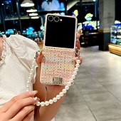 Недорогие Чехлы для Samsung-телефон Кейс для Назначение SSamsung Galaxy Z-флип 7 Z-флип 6 Z Flip 5 Z Flip 4 Кейс на заднюю панель с ремешком Защита от удара Ретро ТПУ Кожа PU