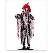 お買い得  ハロウィン-ハロウィーンのピエロの置物、肉切り包丁を持っている、お化け屋敷の秘密の部屋、電気センサーで光る装飾小道具