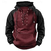 preiswerte Taktische Kapuzenjacke-Herren Kapuzensweatshirt Taktischer Kapuzensweatshirt Weinrot Schwarz Armeegrün Marineblau Khaki Mit Kapuze Einfach Schnürung Reißverschluss Farbblock Sport &amp; Outdoor Lässig Täglich Streetwear Cool