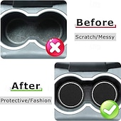 Недорогие Сервис транспортных средств-4 универсальных автомобильных коврика под стакан, нескользящие мягкие аксессуары для салона с кристаллами и бриллиантами, автомобильные органайзеры для подставок под напитки, практичное украшение для