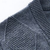 preiswerte Herren Strickjacke-Herren Pullover Kleid Pullover Strickjacke Strickpullover Gerippt Stricken Normale Oberteile Gestrickt Gerippt Einfach V Ausschnitt Mode Schals Geschäft Lässig Bekleidung Frühling Herbst Marineblau