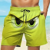 billiga Retro Vintage &amp; Etik-Herr 3D-seriefigur Le ansikte Stora ögon Badshorts Boardshorts Medium Midja Rolig Utomhus Semester Vardag Sidfickor Mesh foder Elastisk dragsko i midjan Designer Kläder