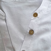 billiga Enkla blusar-Dam Skjorta Texturblus Linneinspirerade skjortor Blus Knappar Slät Modern Ledigt Långärmad V-hals Vanliga toppar Helgdag Utekväll Vit Ljuslila Kaki Ljusblå Höst