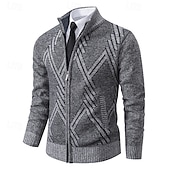 preiswerte Herren Strickjacke-Herren Pullover Kleid Pullover Strickjacke Reißverschluss-Pullover Strickpullover Gerippt Stricken Normale Oberteile Gestrickt Gerippt Einfach Rollkragen Mode Schals Formell Geschäft Bekleidung