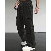 economico Pantaloni cargo-Per uomo Pantaloni Cargo Pantaloni Coulisse Elastico in vita Multi-tasche Semplice Indossabile All&#039;aperto Quotidiano Campeggio &amp; Escursionismo Moda Classico Nero Verde militare