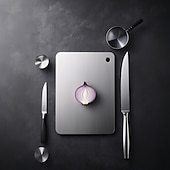 cheap Cooking Utensils-Premium Titanium Alloy Cutting Boards Double-Sided Food-Grade Titanium Cutting Boards for Kitchen Dishwasher Safe Camping Charcuterie Cutting Board Mat for Fruit, Meat &amp; Outdoor BBQ Party