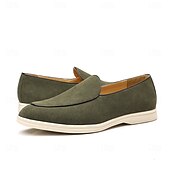 abordables Zapatillas sin cordones y mocasines de hombre-Mocasines sin cordones de ante color tostado para hombre: zapatos casuales livianos para uso diario en la oficina, para ir al trabajo y para el fin de semana.