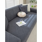 economico Copridivano-Copridivano in velluto jacquard con linea geometrica, 1 pezzo, copridivano elastico in stile semplice, adatto agli animali domestici, antiscivolo, antipolvere, lavabile in lavatrice, protezione per