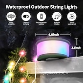 お買い得  キャンプ用ライトとランタン-キャンプ用ストリングライト、2 in 1充電式テントライトストリング、19種類の照明モード、クイックストレージ、寝室や庭の装飾に最適なポータブルLEDランプ、クリスマスキャンプの必需品