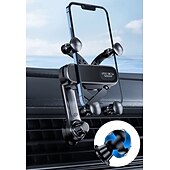 お買い得  車両サービス-回転式車載電話ホルダー エアベントマウント 重力格納式 目に見えない車載スタンド 携帯電話 GPS ナビゲーション 安全 安定 調節可能 自動車アクセサリー