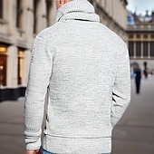voordelige pullover voor heren-Voor heren Trui Gebreide trui Geribd breien Normale tops Zak Gebreid Effen Capuchon Modieus Basic Vakantie Alledaagse kleding Kleding Herfst Winter Wit Bruin M L XL
