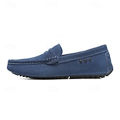 billiga Slip-ons och loafers till herrar-Röda herrloafers i konstläder med slip-on-funktion, lätta, avslappnade mockasiner för arbete, resor och vardagsbruk