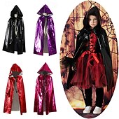 levne Dívčí halloweenské kostýmy-Děti Dívčí předvečer Všech svatých Pláštěnka Pevná barva Módní Venkovní Kabát Svrchní oděvy 4-12 let Podzim Černá Světlá růžová Rubínově červená