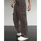 economico Pantaloni cargo-Per uomo Pantaloni Cargo Pantaloni Coulisse Elastico in vita Multi-tasche Semplice Indossabile All&#039;aperto Quotidiano Campeggio &amp; Escursionismo Moda Classico Nero Verde militare