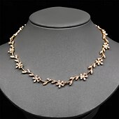 abordables Conjuntos de joyas-Juego de Joyas 3 Diamantes Sintéticos Cromo 1 Brazalete Pendientes Collare Mujer Elegante Vintage Moda Estilo retro Clásico Conjunto de joyas Para Boda Fiesta Invitado a la boda