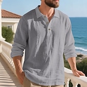 Herre Linskjorte Golf skjorte Arbeid Avslappet Knaphul Langermet Grunnleggende Moderne عادي Knapper Vår Høst Normal Svart Hvit Navyblå Kakifarget Militærgrønn Lyseblå Linskjorte billige Herre Klassisk Polo-Herre Linskjorte Golf skjorte Arbeid Avslappet Knaphul Langermet Grunnleggende Moderne عادي Knapper Vår Høst Normal Svart Hvit Navyblå Kakifarget Militærgrønn Lyseblå Linskjorte