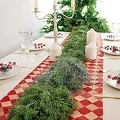 baratos Coroas, Grinaldas &amp; Guirlandas-guirlanda de natal com agulhas de pinheiro cedro de 2 metros – escada festiva para casa e decoração de parede