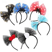 economico Costumi di Halloween per bambini-Bambini Ragazze Accessori per capelli Dolce Quotidiano Ferie Floreale Fiocco Nero Bianco