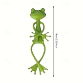 economico Giardinaggio-Supporti per piante a forma di rana verde da 2/4 pezzi, supporto robusto per piccole piante in vaso e succulente, grazioso decoro da giardino per balconi e spazi interni, design a risparmio idrico,