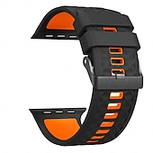 levne Řemínky na Apple Watch-Sportovní řemínek kompatibilní s Apple Watch 42 mm 44 mm 45 mm 49 mm odolný kovový řemínek s nastavitelnou kovovou sponou a silikonovým řemínkem pro iWatch Ultra 2 Series 9 8 7 SE 6 5 4