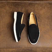 abordables Zapatillas sin cordones y mocasines de hombre-Mocasines sin cordones de ante color tostado para hombre: zapatos casuales livianos para uso diario en la oficina, para ir al trabajo y para el fin de semana.