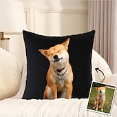 abordables Têxteis Personalizados-Personalized Photo Pillow Case  Custom Throw Pillow Cover Gift for Pet Lovers Friends and Family Perfect for Home Sofa and Bedroom Decoration