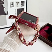 voordelige Samsung-hoesje-telefoon hoesje Voor Samsung Galaxy Z Flip 7 Z-flip 6 Z Flip 5 Z Flip 4 Achterkant met draagkoord Schokbestendig Bloem Bloemen PC