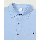economico Camicie di lino-Per uomo Camicia Camicia di lino Camicia casual Camicia con Bottoni Camicia di cotone Semplice Vacanza Camicia hawaiana Nero Bianco Giallo Blu marino Manica Lunga Bavero Primavera Autunno
