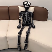 economico Camera di Halloween-Peluche scheletro di Halloween da 18 pollici - morbido teschio spettrale imbottito per decorazioni di Halloween, casa stregata, dolcetto o scherzetto, oggetti di scena per atmosfere spaventose