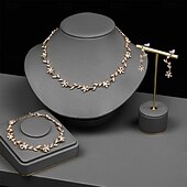 abordables Conjuntos de joyas-Juego de Joyas 3 Diamantes Sintéticos Cromo 1 Brazalete Pendientes Collare Mujer Elegante Vintage Moda Estilo retro Clásico Conjunto de joyas Para Boda Fiesta Invitado a la boda