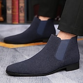 economico Stivali Chelsea-stivaletti chelsea da uomo in finta pelle scamosciata beige - scarpe classiche casual da lavoro alla caviglia per ufficio, lavoro e uso quotidiano