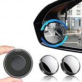 abordables Servicio de Vehículo-Espejo retrovisor para punto ciego de coche, 2 unidades, ajustable a 360 grados, gran angular, con ventosa, universal, redondo, auxiliar, para conducción, seguridad y estacionamiento.
