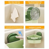 preiswerte Küchenutensilien &amp; Gadgets-2er-Pack Eckregal mit Saugnapf für die Spüle, Siebkorb für die Druckspüle, automatischer Abtropfkorb, Schwammhalter für den Wasserhahn, abnehmbarer Aufbewahrungsorganizer für die Küchenspüle