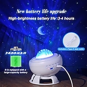 economico Luci di Natale-proiettore di galassie, proiettore di stelle aurora boreale con luci notturne Bluetooth a LED per decorazioni da camera da letto, regali per bambini, adulti, Natale, compleanno
