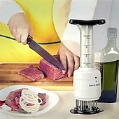 economico Forniture per eventi e feste-iniettore per carne in acciaio inossidabile, utensile da cucina, ago per bistecche, ammorbidente, accessorio per barbecue, siringa da cucina, infusore di aromi, arrosti succosi, elementi essenziali