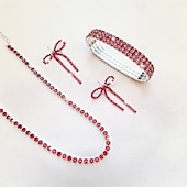 abordables Conjuntos de joyas-Los sistemas nupciales de la joyería 1 Legierung Pendientes Collare Pulseras Mujer Lujo Bonito Geométrico Alegría Forma Geométrica Conjunto de joyas Para Fiesta