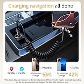 baratos Cabos de telemóvel-Cabo de carregamento super rápido com tela de 240 W, cabo de dados com mola para iPhone, Huawei, Xiaomi, Samsung, cabo de carregamento 4 em 1 tipo C para tipo C