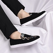 Herre denim loafers med dobbel munk stropp og etnisk trykk – moteriktige, uformelle slip-on-sko for urban stil, fester og vårantrekk billige Uttalelsessko-Herre denim loafers med dobbel munk stropp og etnisk trykk – moteriktige, uformelle slip-on-sko for urban stil, fester og vårantrekk