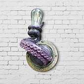 abordables Halloween-Lámpara de pared colgante retro, lámpara de tentáculo de pulpo retro, monstruos con bombillas, portalámparas de pared con forma de tentáculo de pulpo para decoración del hogar