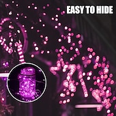 abordables Guirlandes lumineuses à piles-2m Guirlandes Lumineuses 20 LED Blanc Chaud Blanc Rouge Lumières de fil de cuivre Halloween Étanche Vacances Alimenté par piles