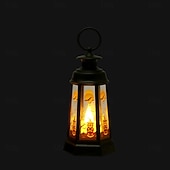 preiswerte Halloween drinnen-1 pc 14,5 cm halloween dekorative led wind licht desktop ornament retro hexagonal led wind licht party dekoration prop anhänger