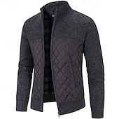 preiswerte Herren Strickjacke-Herren Pullover Kleid Pullover Strickjacke Reißverschluss-Pullover Strickpullover Gerippt Stricken Normale Oberteile Gestrickt Gerippt Einfach Stehkragen Mode Schals Geschäft Lässig Bekleidung Herbst