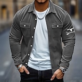 Χαμηλού Κόστους ανδρικό πουκάμισο μπουφάν-Ανδρικά Εκτύπωση αγελάδας Κοτλέ πουκάμισο Μπουφάν πουκάμισο Παντελόνι Μακρυμάνικο Vintage ρετρό ΕΞΩΤΕΡΙΚΟΥ ΧΩΡΟΥ Καθημερινή Ένδυση Φθινόπωρο Χειμώνας Απορρίπτω