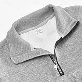 economico Felpe di base-Per uomo Maglia Felpa con cappuccio e zip Felpa con cappuccio Maglione Felpa con zip corta Nero Bianco Blu marino Cachi Grigio Colletto Mao Semplice Patchwork Testurizzato Sport &amp; Outdoor Casuale