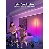 baratos Candeeiros &amp; Vidros de Abajur-Luminária de canto de chão, pacote com 1, luminária de canto LED RGB com controle remoto, luz ambiente que muda de cor com 16 milhões de cores DIY para quarto, sala de estar e sala de jogos
